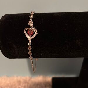 Silver and garnet bracelet